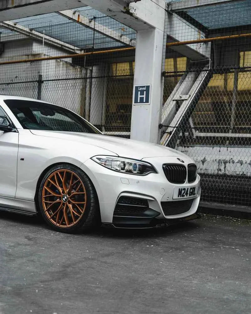BMW 2 SERIES, M235I & M240I F22 F23 EVO-1 GLOSS BLACK FRONT SPLITTER BY ZAERO (2014-2019)