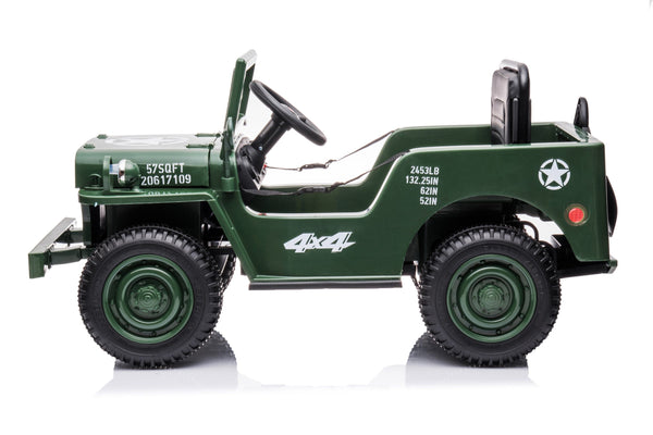 Willys Jeep 12V Kids Ride-On Car with 4 Motors