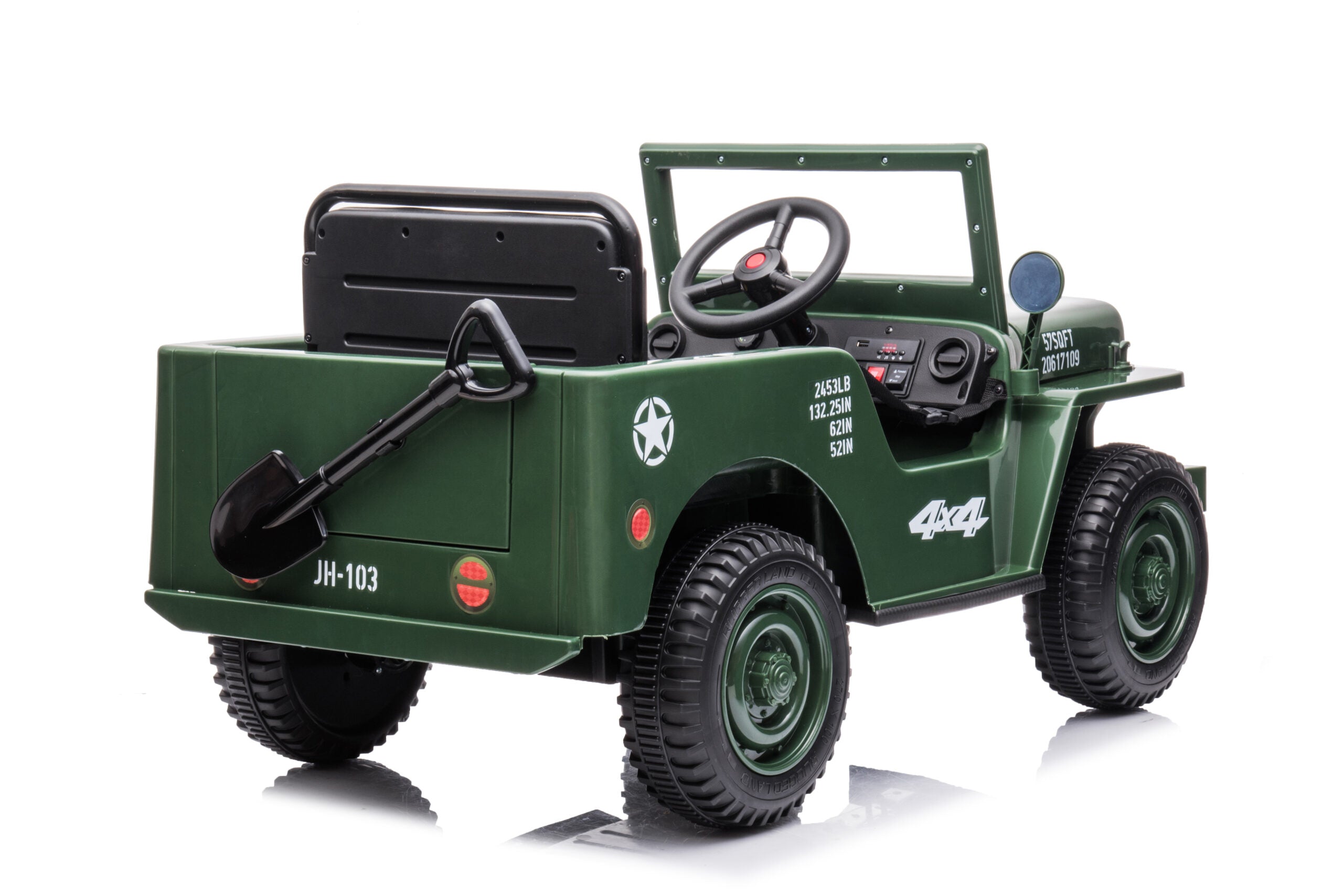 Willys Jeep 12V Kids Ride-On Car with 4 Motors
