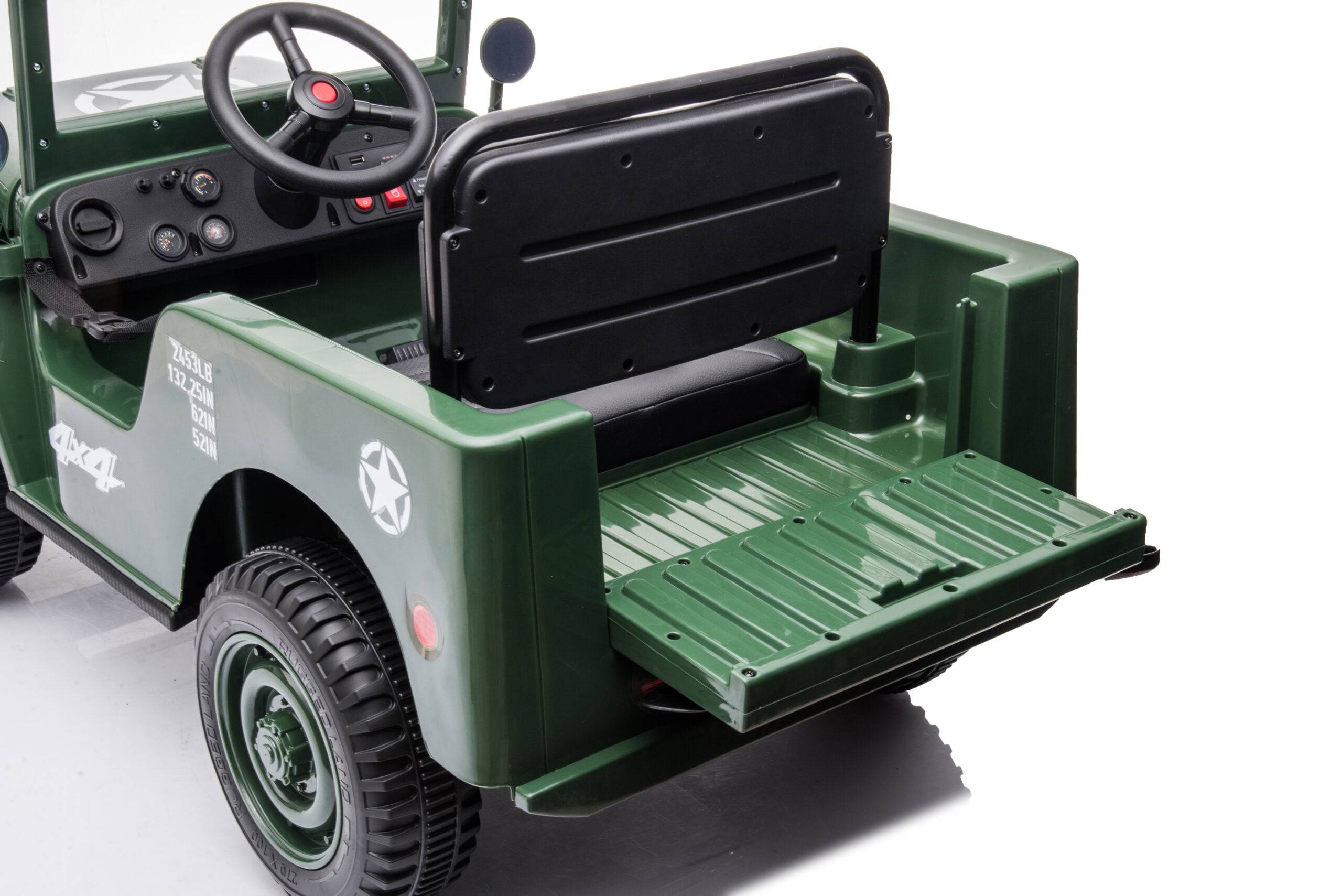Willys Jeep 12V Kids Ride-On Car with 4 Motors