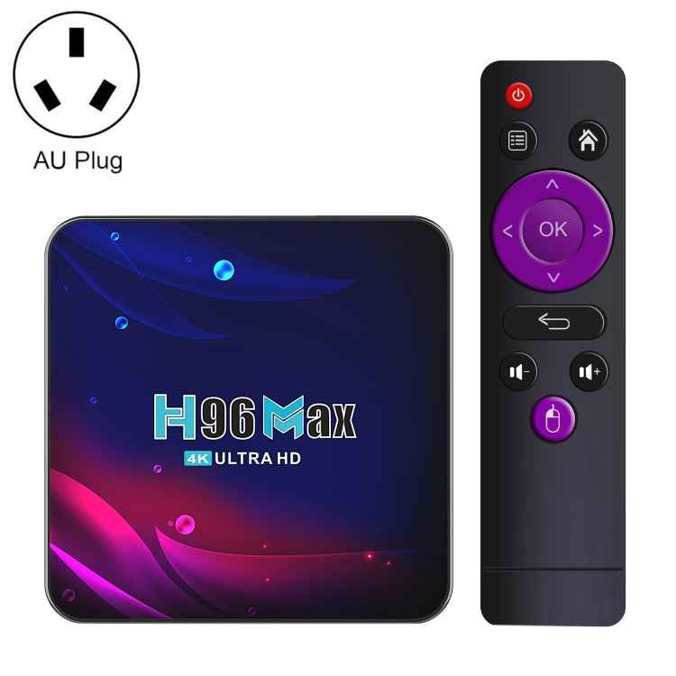 H96 Max V11 4K Smart TV BOX Android 11.0 Media Player with Remote Control, RK3318 Quad-Core 64bit Cortex-A53, RAM: 4GB, ROM: 32GB, Support Dual Band WiFi, Bluetooth, Ethernet, EU Plug, 4GB+32GB