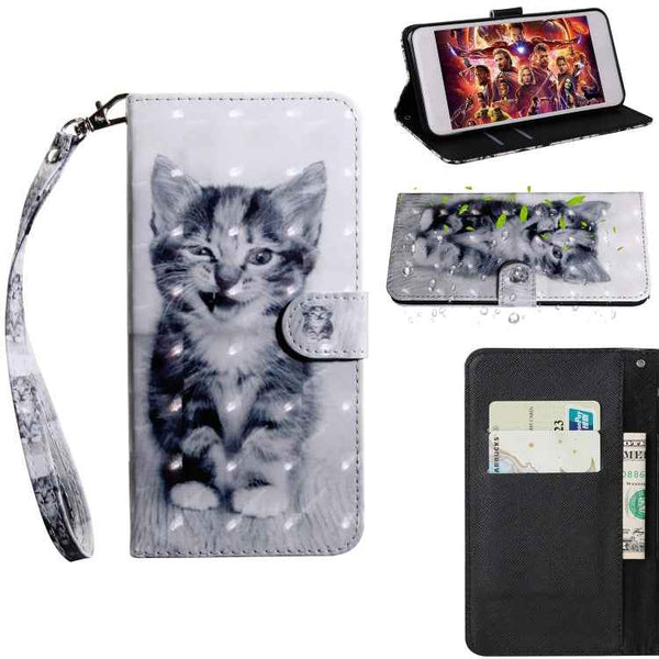 3D Painting Pattern Coloured Drawing Horizontal Flip TPU + PU Leather Case with Holder & Card Slots & Wallet, For Sony Xperia L3