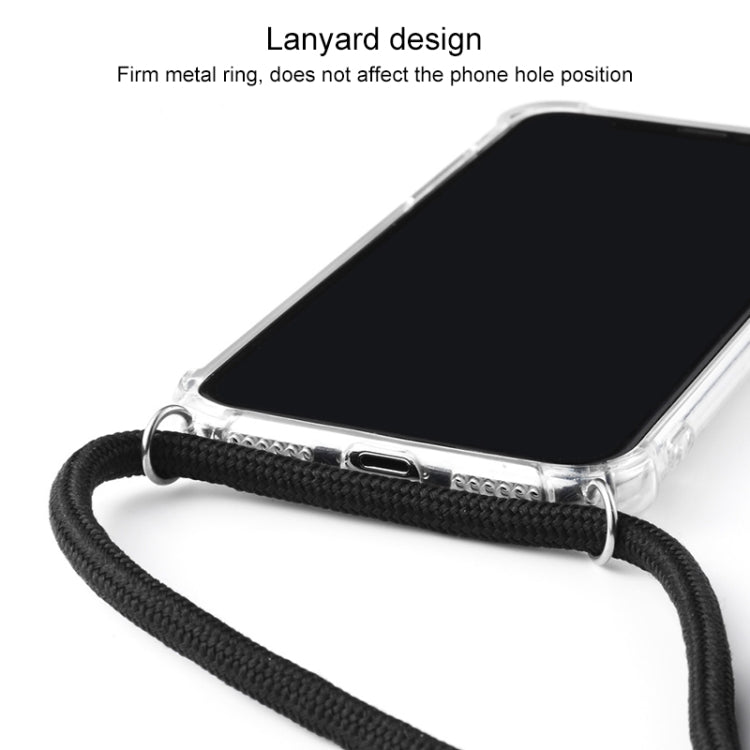 Four-Corner Anti-Fall Trasparent TPU Mobile Phone Case With Lanyard for iPhone, For iPhone 11 Pro