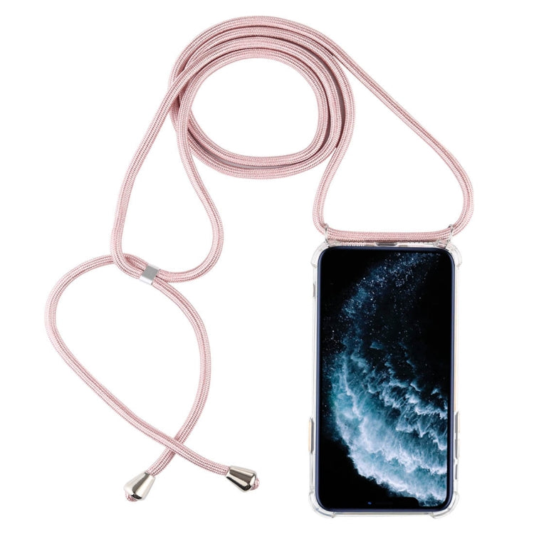 Four-Corner Anti-Fall Trasparent TPU Mobile Phone Case With Lanyard for iPhone, For iPhone 11 Pro