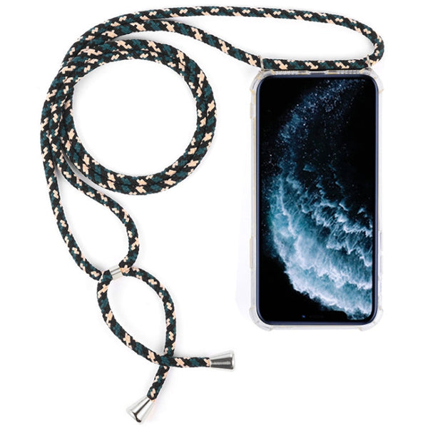 Four-Corner Anti-Fall Trasparent TPU Mobile Phone Case With Lanyard for iPhone, For iPhone 11 Pro