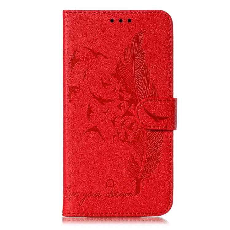 Feather Pattern Litchi Texture Horizontal Flip Leather Case with Wallet & Holder & Card Slots, For Google Pixel 3a XL, For Google Pixel 4