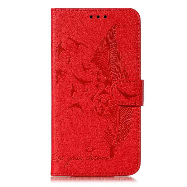 Feather Pattern Litchi Texture Horizontal Flip Leather Case with Wallet & Holder & Card Slots, For Google Pixel 3a XL, For Google Pixel 4