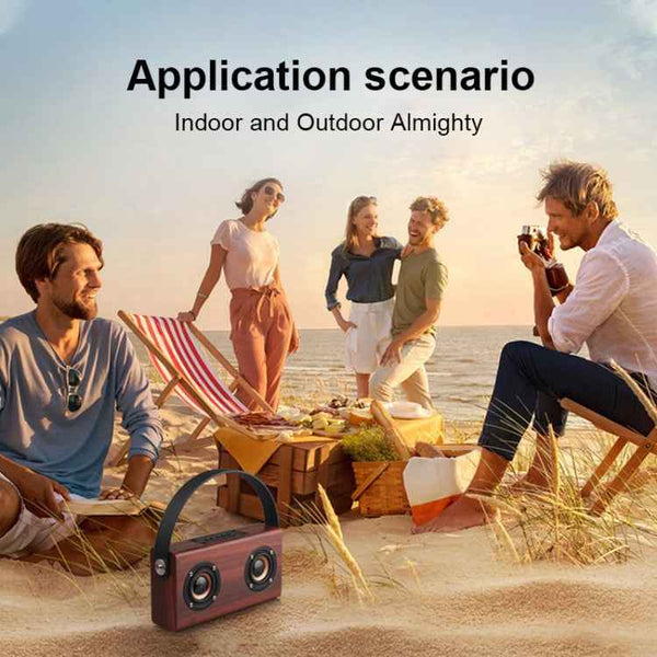 D10 Bluetooth 4.2 Portable Wooden Handheld Bluetooth Speaker, D10(Red Wood Texture)
