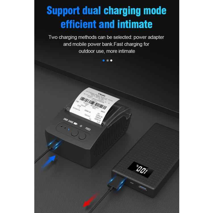 5811DD 58mm Bluetooth 4.0 Portable Thermal Bluetooth Receipt Printer,, EU Plug, US Plug, UK Plug