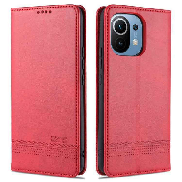 AZNS Magnetic Calf Texture Horizontal Flip Leather Case with Card Slots & Holder & Wallet, For Xiaomi Mi 11
