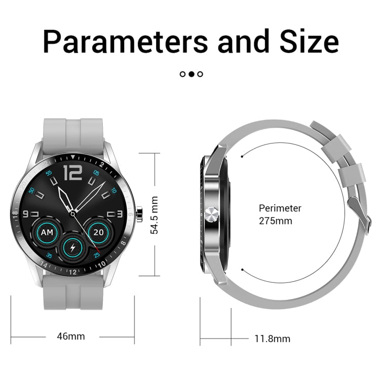 G20 1.3 inc IPS Color Screen IP67 Waterproof Smart Watch, Support Blood Oxygen Monitoring / Sleep Monitoring / Heart Rate Monitoring, Style: Silicone Strap
