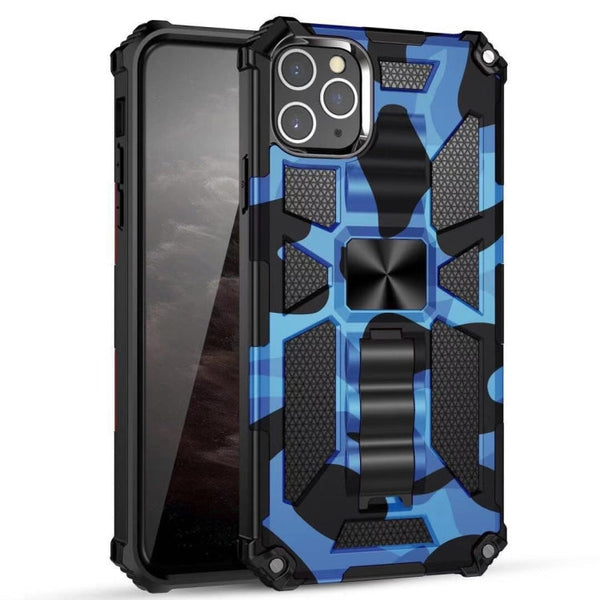 Camouflage Armor Shockproof TPU + PC Magnetic Protective Case with Holder