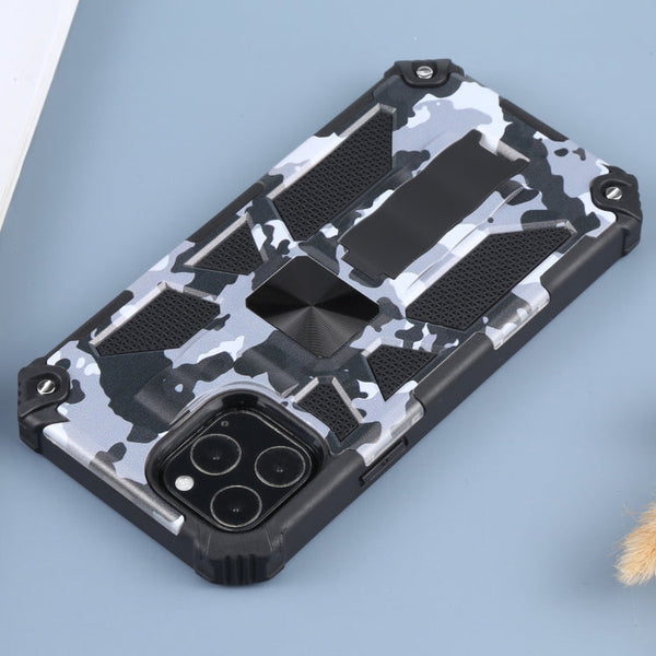 Camouflage Armor Shockproof TPU + PC Magnetic Protective Case with Holder