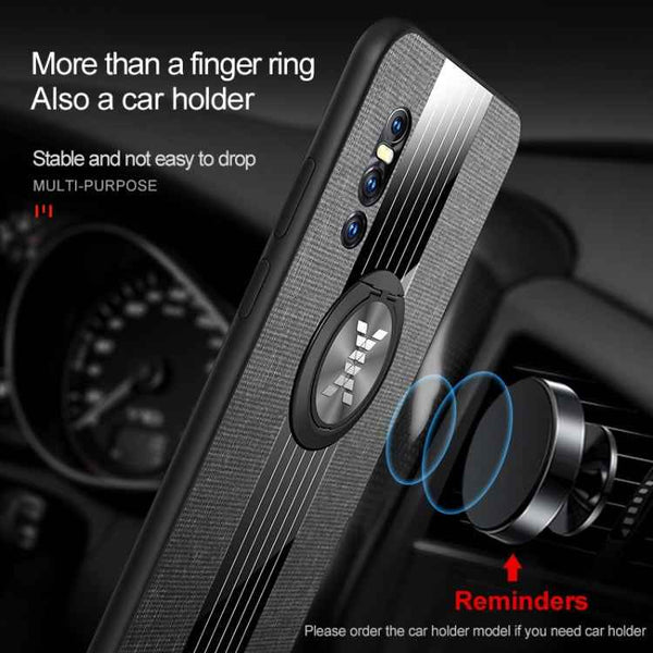 XINLI Stitching Cloth Textue Shockproof TPU Protective Case with Ring Holder, For Vivo X27, For Vivo Y91, For Vivo Y95, For Vivo X23