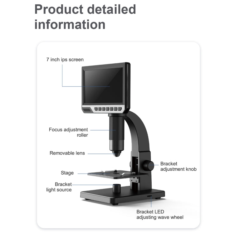 inskam315 7 inch IPS Screen 2000X 12MP HD Digital Microscope