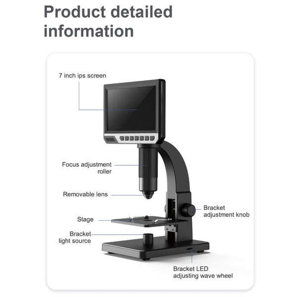inskam315 7 inch IPS Screen 2000X 12MP HD Digital Microscope