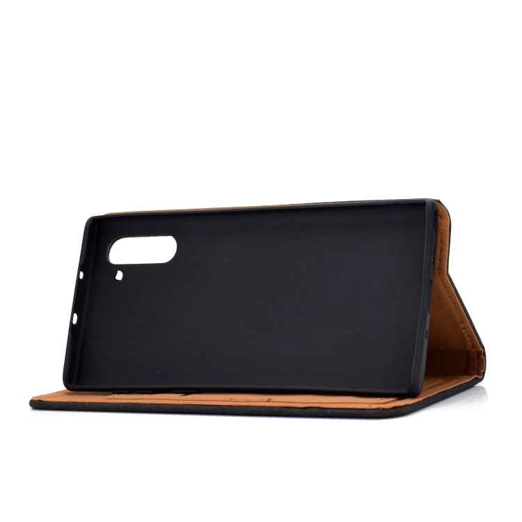 Solid Color Magnetic Horizontal Flip Leather Case with Card Slot & Holder, For Galaxy Note 10