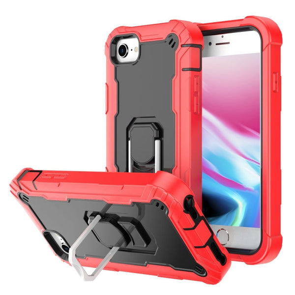 PC + Rubber 3-layers Shockproof Protective Case with Rotating Holder, For iPhone SE 2022 / SE 2020 / 8 / 7, For iPhone XS / X