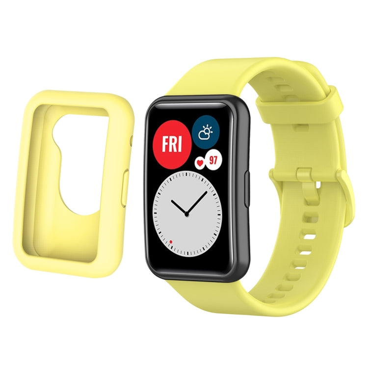 For Huwei Watch Fit Protective Silicone Case + Silicone Watchband Kit