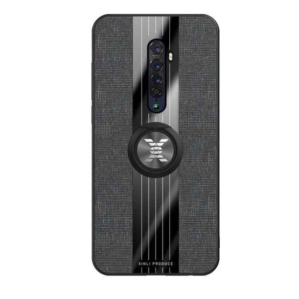 XINLI Stitching Cloth Textue Shockproof TPU Protective Case with Ring Holder, For OPPO Reno 2, For OPPO Reno Z