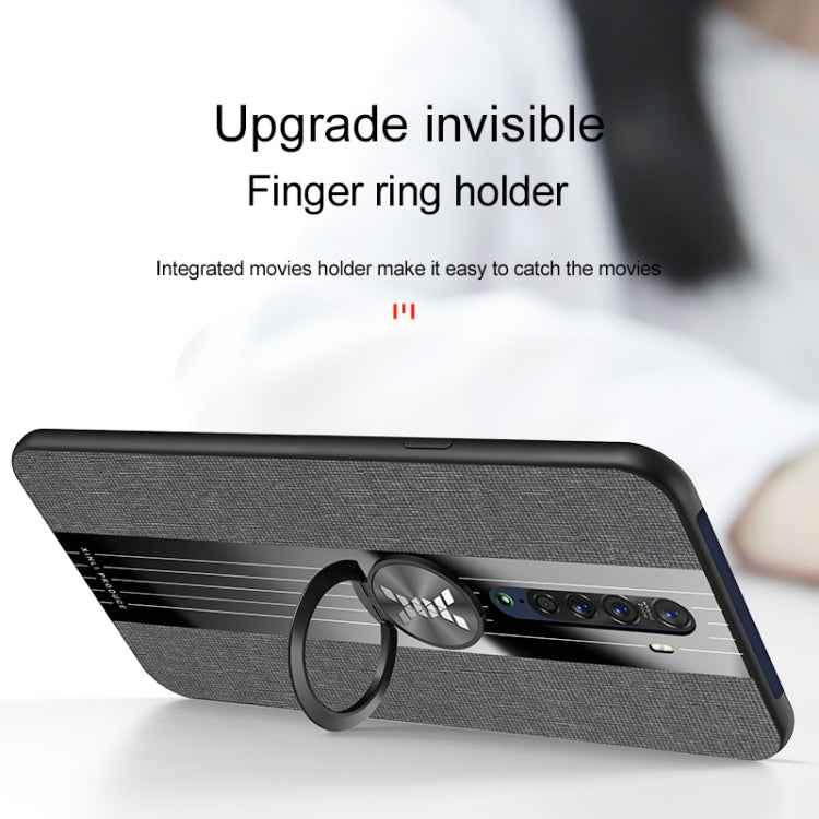 XINLI Stitching Cloth Textue Shockproof TPU Protective Case with Ring Holder, For OPPO Reno 2, For OPPO Reno Z