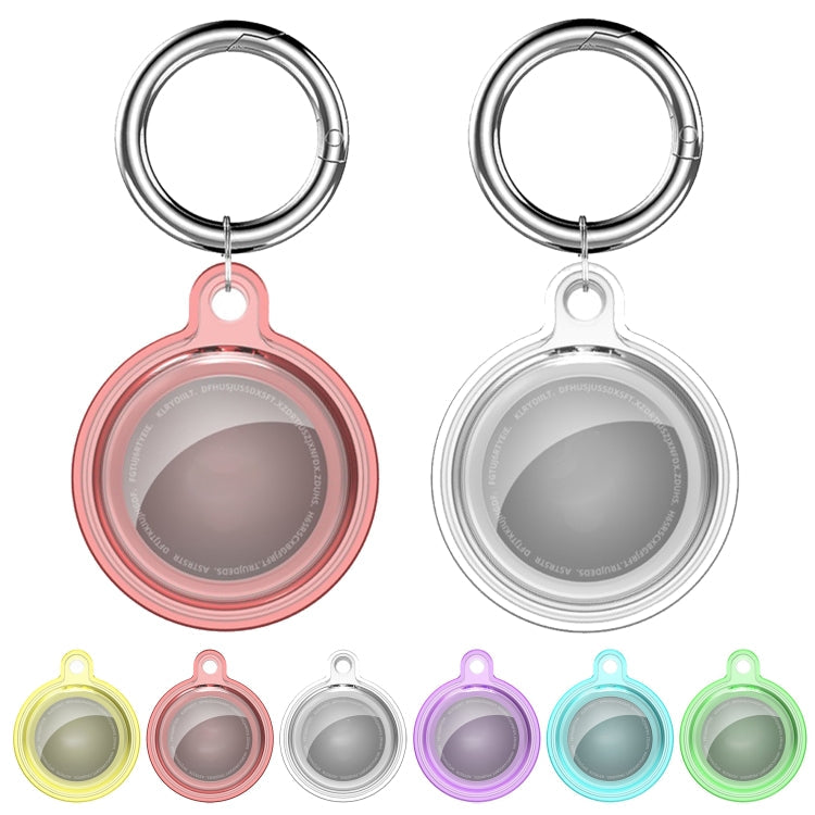 All-inclusive Clear Crystal Shockproof Protective Cover Case with Keychain Hook Loop, For AirTag