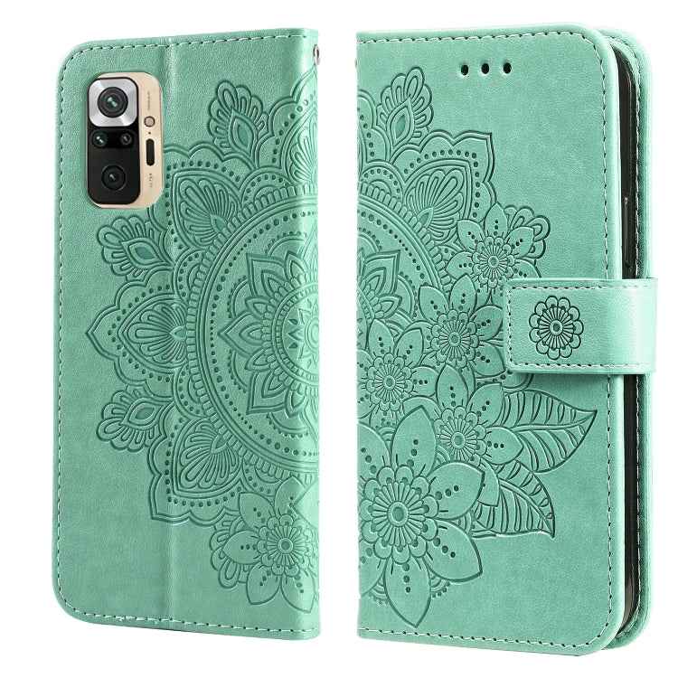 7-petal Flowers Embossing Pattern Horizontal Flip PU Leather Case with Holder & Card Slots & Wallet & Photo Frame, For Xiaomi Redmi Note 9T 5G / Note 9 5G (CN Version), For Xiaomi Redmi Note 9 4G (Foreign Version) / Mi 10X 4G                           ...