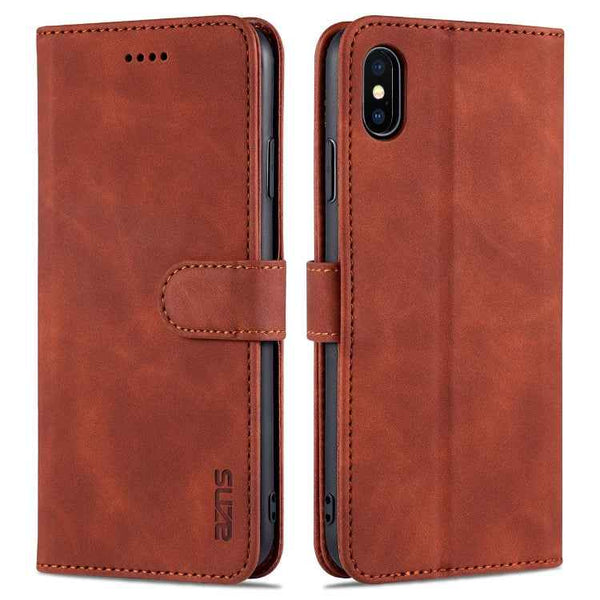 AZNS Skin Feel Calf Texture Horizontal Flip Leather Case with Card Slots & Holder & Wallet, For iPhone XS Max, For iPhone XR