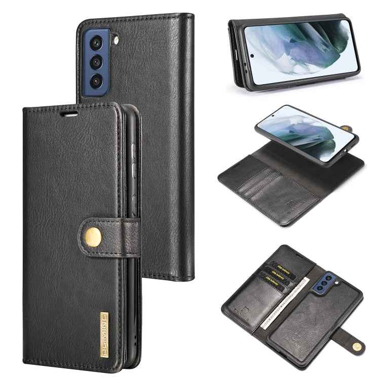 DG.MING Crazy Horse Texture Flip Detachable Magnetic Leather Case with Holder & Card Slots & Wallet, For Samsung Galaxy S21 FE