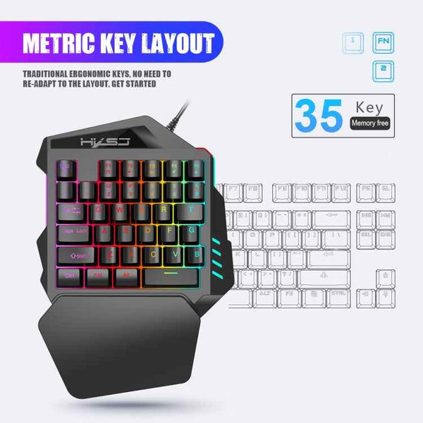 HXSJ P8+V100+J900 Keyboard Mouse Converter + One-handed Keyboard + Programming Gaming Mouse Set, P8+V100+A883