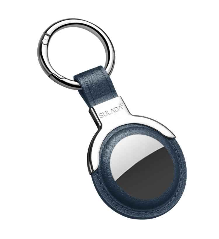 SULADA Leather Protective Cover Case with Switchable Keychain Ring For AirTag 2nd Gen / AirTag 1st Gen