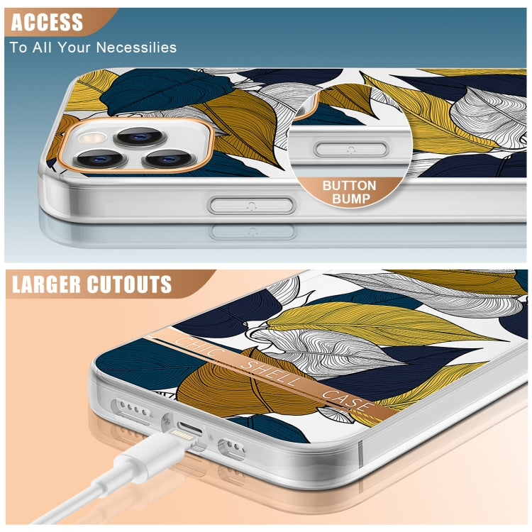 High Translucent Electroplating Flower Pattern TPU + PC Shockproof Case, For iPhone 11, For iPhone 11 Pro, For iPhone 12 Pro Max