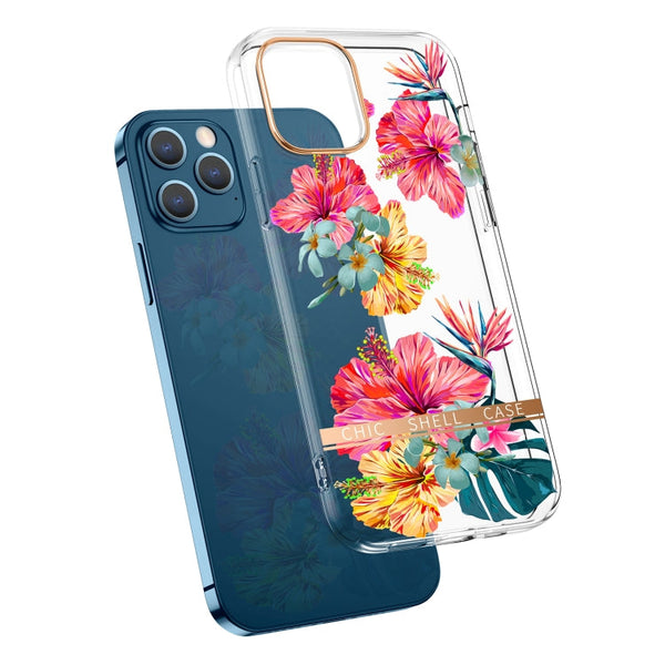 High Translucent Electroplating Flower Pattern TPU + PC Shockproof Case, For iPhone 11, For iPhone 11 Pro, For iPhone 12 Pro Max