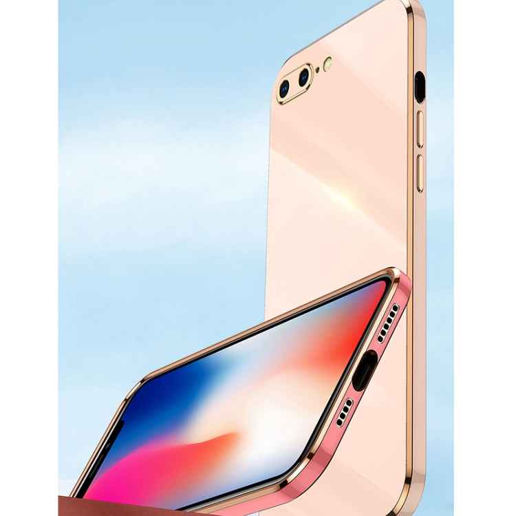 XINLI Straight Edge 6D Electroplate TPU Phone Case with Ring Holder, For iPhone SE 2022 / SE 2020 / 8 / 7, For iPhone 11, For iPhone 11 Pro