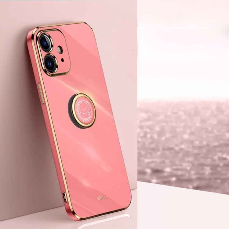 XINLI Straight Edge 6D Electroplate TPU Phone Case with Ring Holder, For iPhone SE 2022 / SE 2020 / 8 / 7, For iPhone 11, For iPhone 11 Pro