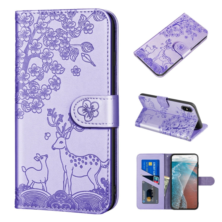 Sika Deer Embossing Pattern Horizontal Flip PU Leather Case with Holder & Card Slot & Wallet & Photo Frame, For iPhone 13 Pro, For iPhone 13 Pro Max, For iPhone X / XS, For iPhone XR