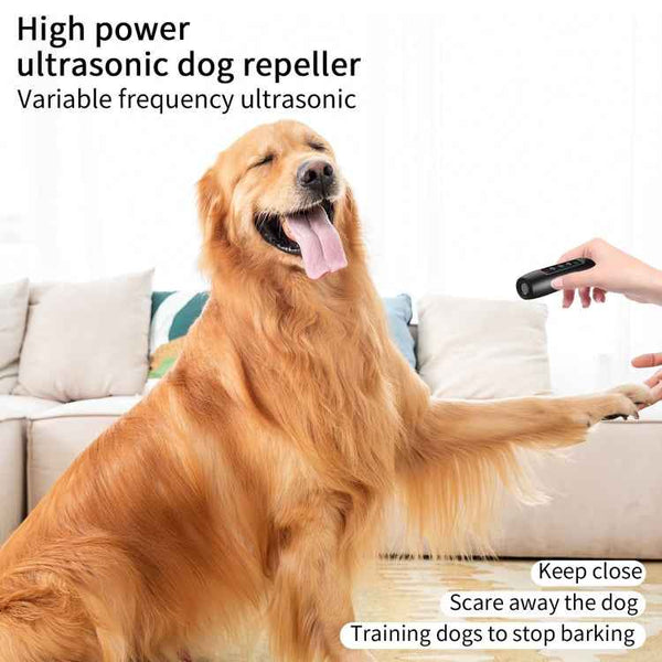 Tsattine N10 Ultrasonic Dog Repeller with LED Electricity Display & Flashlight