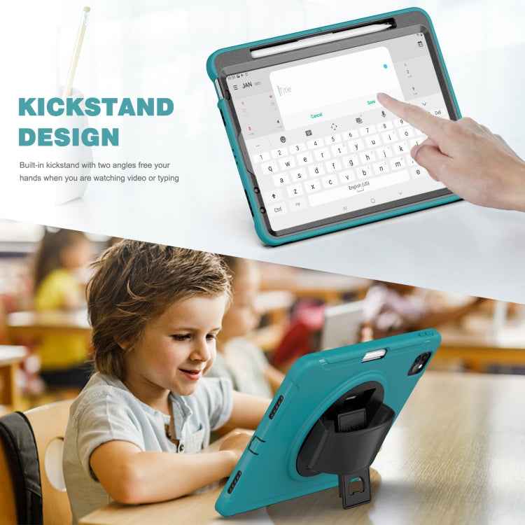 360 Rotation PC + TPU ablet Case with Holder & Strap For iPad Air 2020 / 2022 10.9 / Pro 11 2022 / 2021 / 2020 / 2018(Blue)