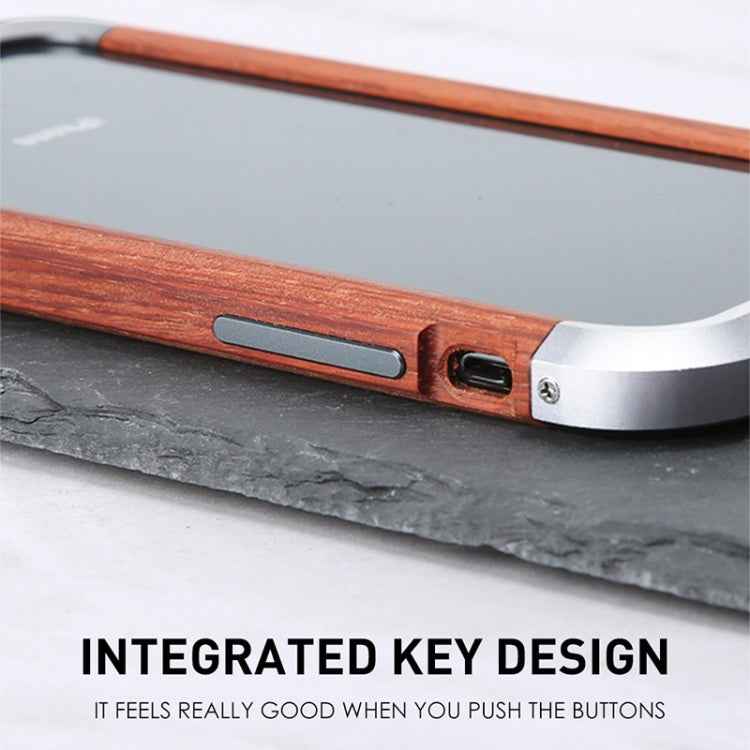 R-JUST Shockproof Iron + Wood Bumper Protective Case, For iPhone 13 Pro Max