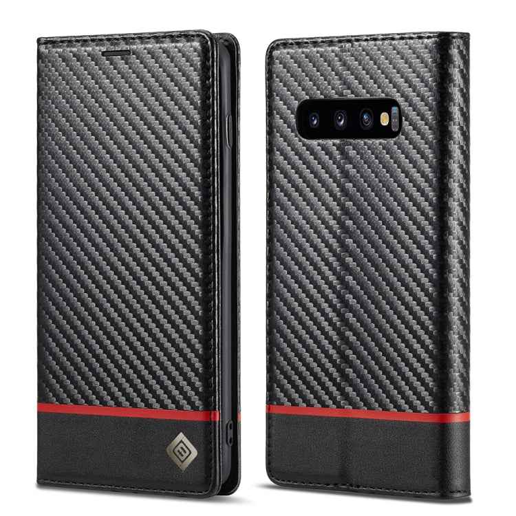 LC.IMEEKE Carbon Fiber PU + TPU Horizontal Flip Leather Case with Holder & Card Slot & Wallet, For Samsung Galaxy S10, For Samsung Galaxy S10+, For Samsung Galaxy S20, For Samsung Galaxy S20+, For Samsung Galaxy S20 FE, For Samsung Galaxy S21 5G       ...