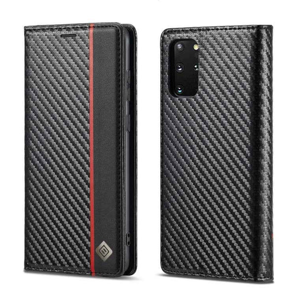 LC.IMEEKE Carbon Fiber PU + TPU Horizontal Flip Leather Case with Holder & Card Slot & Wallet, For Samsung Galaxy S10, For Samsung Galaxy S10+, For Samsung Galaxy S20, For Samsung Galaxy S20+, For Samsung Galaxy S20 FE, For Samsung Galaxy S21 5G       ...