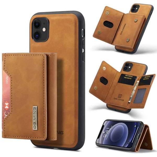 DG.MING M2 Series 3-Fold Multi Card Bag + Magnetic Back Cover Shockproof Case with Wallet & Holder Function, For iPhone 11, For iPhone 11 Pro, For iPhone 11 Pro Max