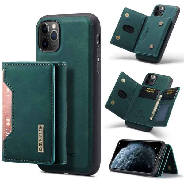 DG.MING M2 Series 3-Fold Multi Card Bag + Magnetic Back Cover Shockproof Case with Wallet & Holder Function, For iPhone 11, For iPhone 11 Pro, For iPhone 11 Pro Max