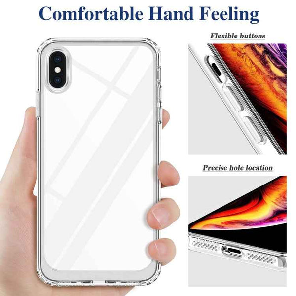 For iPhone X / XS Crystal Clear Shockproof PC  TPU Protective Case(Transparent)