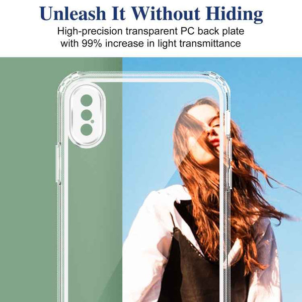 For iPhone X / XS Crystal Clear Shockproof PC  TPU Protective Case(Transparent)