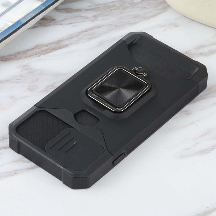 Sliding Camera Cover Design PC + TPU Shockproof Case with Ring Holder & Card Slot, For iPhone SE 2022 / SE 2020 / 8 / 7 / 6s / 6, For iPhone 8 Plus / 7 Plus / 6s Plus / 6 Plus