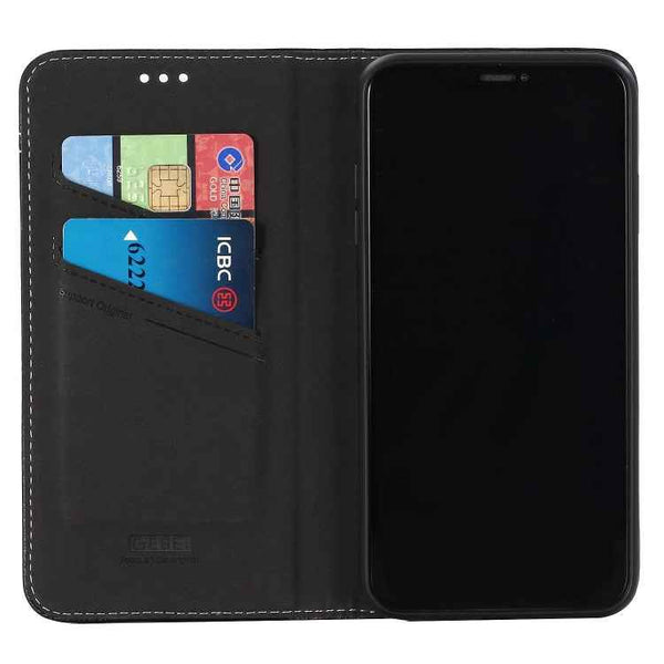 GEBEI Top-grain Leather Horizontal Flip Protective Case with Holder & Card Slots, For iPhone XS Max, For Galaxy Note 10, For Galaxy Note 10+