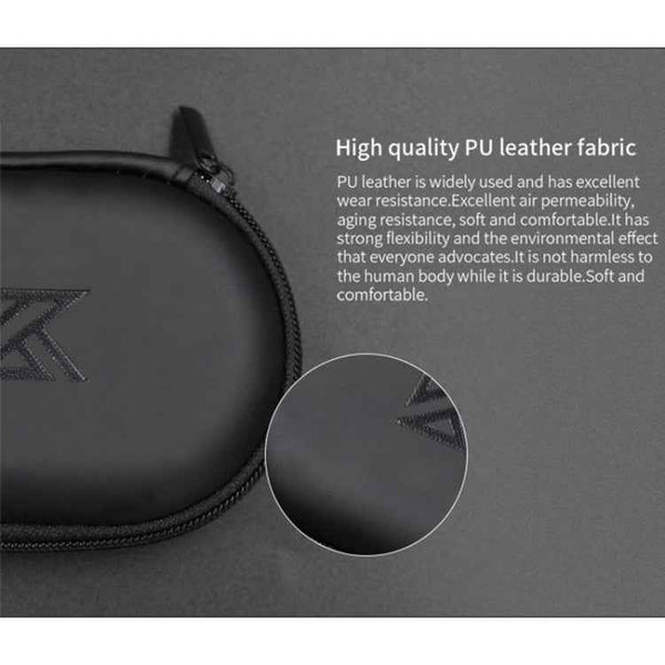 KZ Portable PU Leather Oval Data Cable Charger Earphone Storage Box, Oval