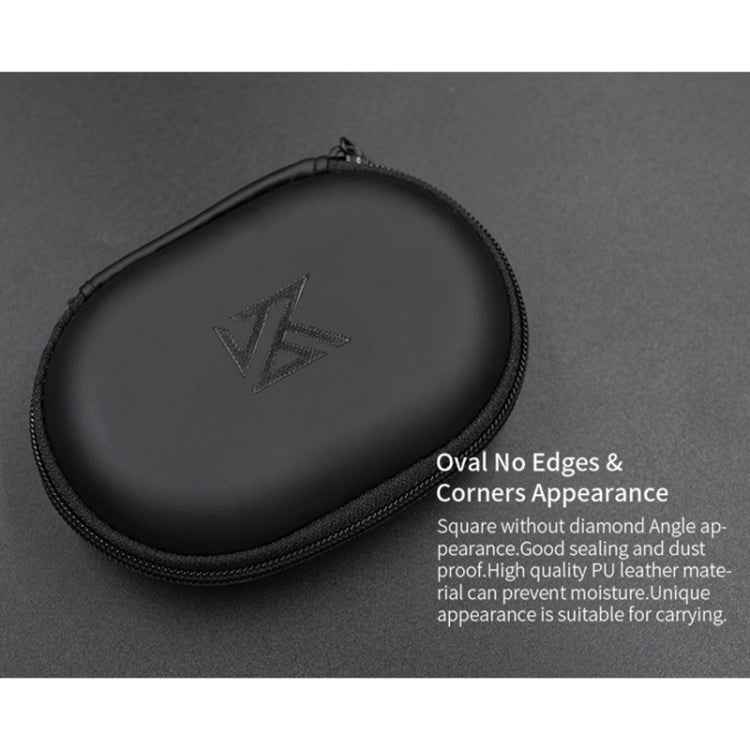 KZ Portable PU Leather Oval Data Cable Charger Earphone Storage Box, Oval