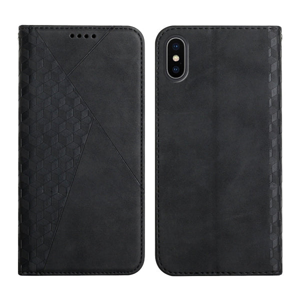Diamond Pattern Splicing Skin Feel Magnetic Horizontal Flip Leather Case with Card Slots & Holder & Wallet, For iPhone 11 Pro, For iPhone 11 Pro Max, For iPhone X / XS, For iPhone XR